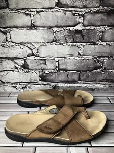 Teva 6334 Brown Leather Casual Cork Strap Slides Sandals Women’s Sz 9M US/40EU - Picture 1 of 17
