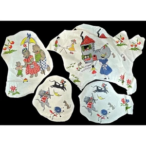 Everglaze Chintz Fabric LRG Lot 50s 60s Applique Nursery Kitchen Floral RARE VTG - Picture 1 of 18