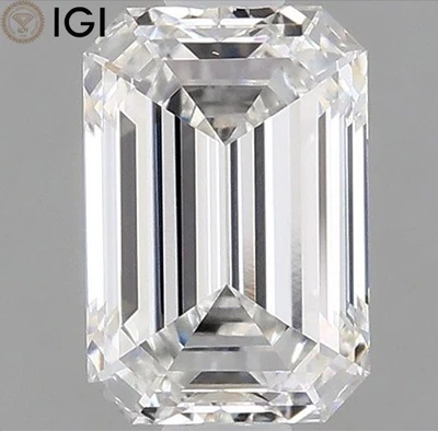 CVD Lab Grown Diamond 1.25 CT. Emerald Cut IGI Certificate F Color VVS2 Clarity - Image 1 of 4