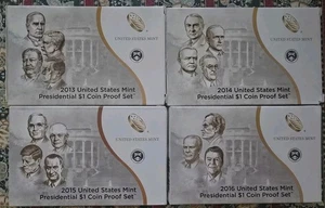 2013 2014 2015 2016 Presidential $1 Proof Coin Set Lot W/ Boxes And CoA - Picture 1 of 4