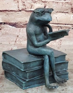 Hand Made Frog Bronze Statue Sculpture Figurine Signed Original Artwork Nick - Picture 1 of 10