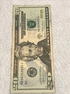 $20 Dollar USA Bill Binary Star Note # NB 06349554* 2017 Used - Image 1 of 4
