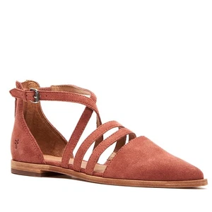 Frye Kenzie Moto flache Damenschuhe aus Wildleder mit Riemchen Pumpkin Spice Größe 10,5 - Bild 1 von 15