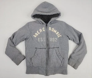 Abercrombie Fitch Coat Mens XL Wolf Jaw Jacket Heavy Faux Fur Lined Hoodie Y2K - Picture 1 of 15