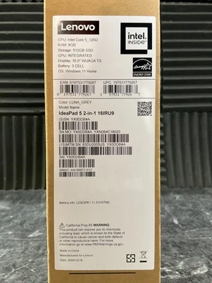 Lenovo IdeaPad 5 C5-120U 8GB 512GB WiFi6 16" WUXGA Windows 11 83DU0005US NEW✅❤️️ - Image 1 of 4