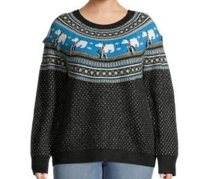 Holiday Time Women’s XL Sweater Polar Bear Xmas Party Sparkle Nordic Design Fun - Picture 1 of 11