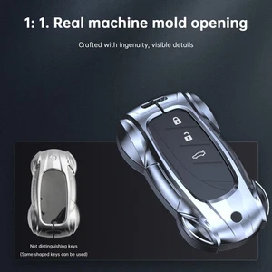 Leather Alloy Zinc Car Key Silvery Case Cover Pour Lexus ES260h/RX350h/LS500h - Picture 1 of 10