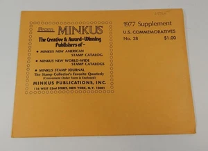 Minkus EE. UU. Conmemorativos No. 28 páginas de álbum de estampillas suplementarias 1977 - Imagen 1 de 2