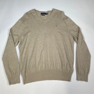 Polo Ralph Lauren Pima Algodón Cuello en V Suéter Tostado Para Hombres XL - Imagen 1 de 12