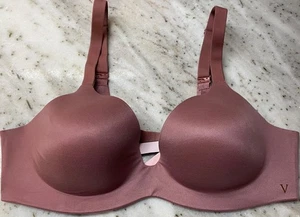 Victoria's Secret Lined Semi Demi Bra Women's Size 36B PInk Blush Wireless Soft - Picture 1 of 4