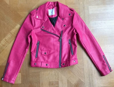 Mango MNG Women's Faux Leather Pink Biker Jacket S New Without Tags - Image 1 of 4