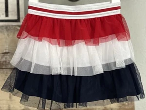Girls Tulle Skirt Red White and Blue, Patriotic Skirt size Medium 7/8 EUC - Picture 1 of 4