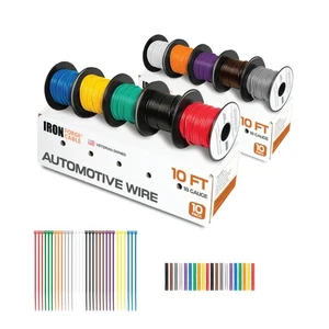 Filo Calibro 18 - Confezione Assortimento 10 Rotoli Kit Cablaggio Auto con Dispenser... - Foto 1 di 9