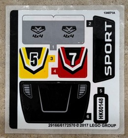 New LEGO Sticker Sheet CITY OFF ROAD ATV Race Team from Set 60148