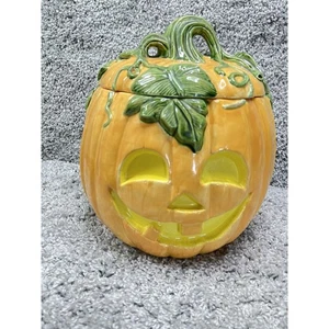 Vintage Halloween Ceramic Pumpkin Jack O Lantern Kitchen Home Decor - Picture 1 of 9