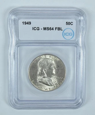 1949 Franklin Half Dollar MS64 FBL ICG *4619 - Image 1 of 4