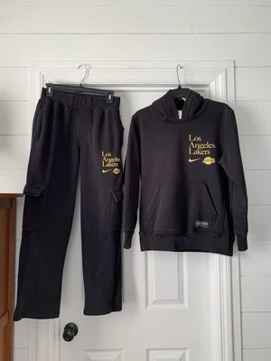 Lot Of 2 Nike Los Angeles Lakers Standard Issue Hoodie Cargo Pants Medium Black - Image 1 of 4
