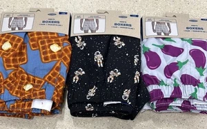 Old Navy Boxers Hombre Grande Paquete de 3 Gofres Berenjena Astronauta - Imagen 1 de 2