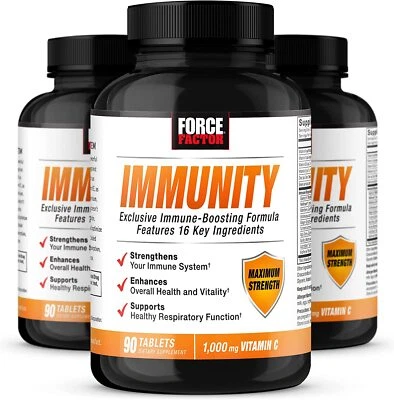 Force Factor Immunity Booster 1.000 mg de zinc, vitamina C, saúco 90 comprimidos - OFERTA Foto 1 de 4