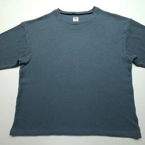 Boys Lie OSO Womens Shirt Blue Oversized Tee Graphic Back Thermal Long Sleeve T - Picture 1 of 24