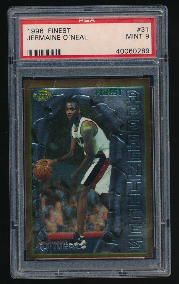 Jermaine O'Neal 1996 Topps Finest PSA 9 Rookie RC - Imagem 1 de 1