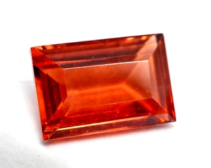 Natural Serpentine Mandarin Garnet 18.85 Ct Emerald Cut Certified Loose Gemstone - Picture 1 of 5