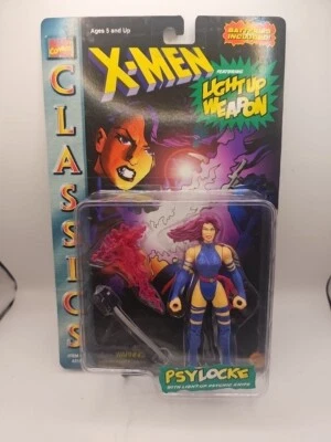 Figura de acción Toybiz X-Men PSYLOCKE con arma iluminada Marvel 1996 NUEVO en tarjeta Foto 1 de 4