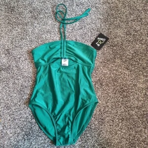Art Class Girls Teal Green One Piece Swimsuit Size L (10/12) Halter - Picture 1 of 5
