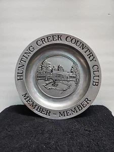 Hunting Creek Country Club Member Pewter Plate Pre-owned - Picture 1 of 8