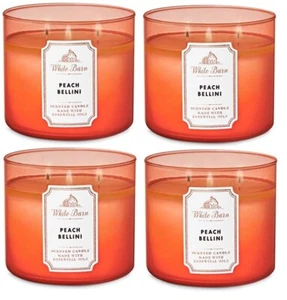 BATH AND BODY WORKS PEACH BELLINI 3-WICK SCENTED CANDLE 14.5 OZ(SET OF 4) - Picture 1 of 1