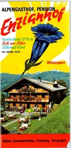 Hotel Brochure Austria Gerlosberg Tyrol Alpengasthof Enzianhof Wintersport Vtg - Picture 1 of 3