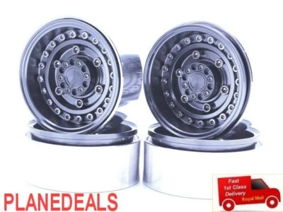 4 x 1.9 Alloy MILITARY WHEELS  for 1/10 rc crawler rc trucks 25.4mm  GREY B15a - Image 1 of 2