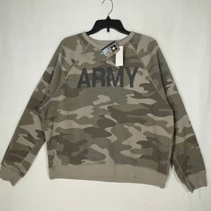 US Army Sweatshirt Women Medium Lightweight Fleece Relaxed Fit Camouflage - Picture 1 of 12