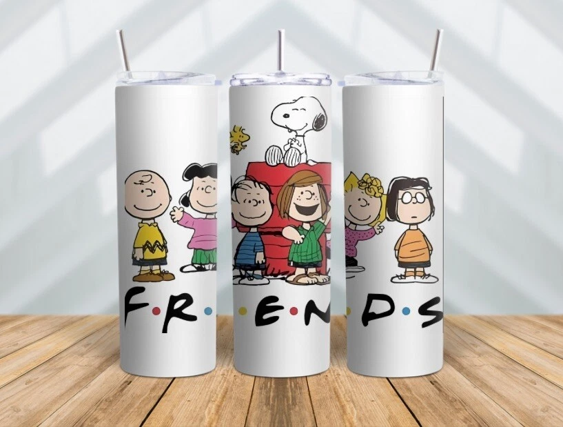 Vaso de doble pared de acero inoxidable Peanuts 20 oz nuevo. Amigos. con tapa/corriente Foto 1 de 1