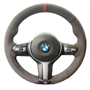 Suede Steering Wheel Cover for BMW 1 Series F87 F80 F30 F20 F25 F32 F33 F15 X5 - Picture 1 of 21