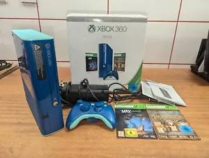 XBOX 360 E Special Edition Blue Console 500GB With Controller (G Grade) - Picture 1 of 9