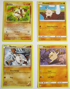 Mankey 4 Pokemon Karten verschiedene Sets keine doppelten - Bild 1 von 1