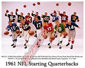 NFL 1961 Starting QB Quarterbacks Color 8 X 10 REPRINT Photo Picture - Picture 1 of 1