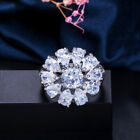Fashion Sparkling Cubic Zirconia Flower Silver Ring