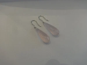 Pendientes cuarzo rosa juntos 51 quilates oro blanco 585 - Imagen 1 de 5