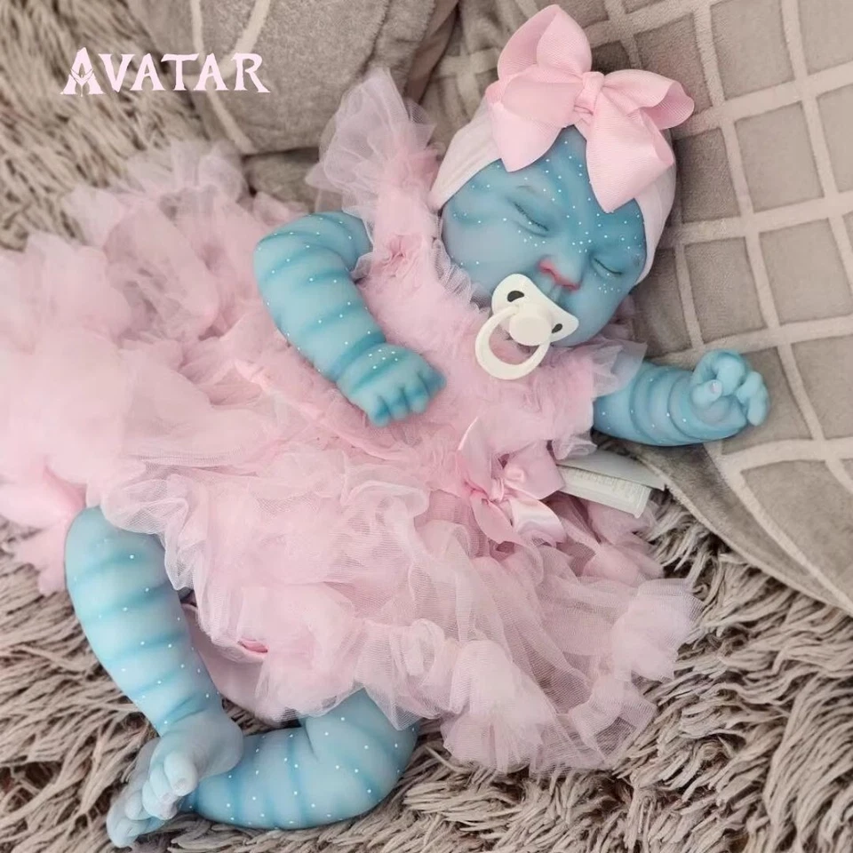 Bambola Reborn Avatar Realistica Baby da 50cm fatta a Mano Silicone Morbido Fluo - Immagine 1 di 4