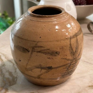 Antique Chinese Small Crackle Pottery / Ginger Jar - Picture 1 of 11