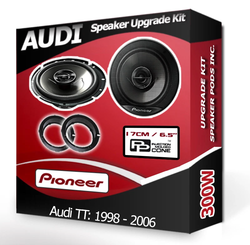 Audi TT Rear Side Panel Speakers Pioneer car speakers + adaptor pods 300W - Image 1 of 1