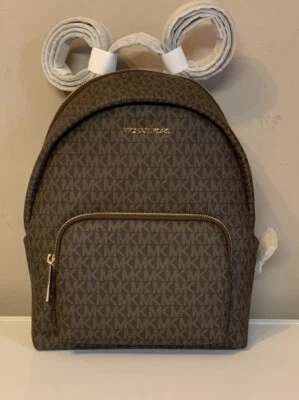 Michael Kors Erin Ladies Medium Brown Signature Faux Leather Backpack Bag BNWT - Image 1 of 4