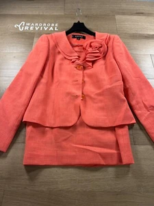 KASPER Women 2PC Pink Polyester Lined Collar Skirt Suit Size 2P - Picture 1 of 10