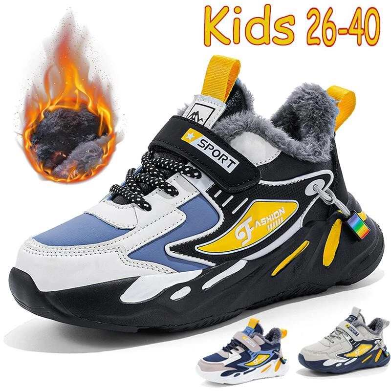 Invierno Niños Botas de Nieve Niños Cálidas Deportes Zapatos para Correr Niños Informales Tenis Foto 1 de 4