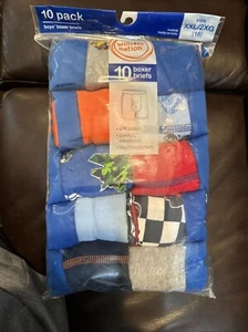 Wonder Nation Boys Soft Cotton Boxer Briefs 10-Pack sz XXL 18 2X NEW - Picture 1 of 7