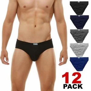 3 6 9 & 12 PAIRS MENS BRIEFS CLASSIC SLIPS PANTS HIPSTER COTTON UNDERWEAR S-2XL - Picture 1 of 8