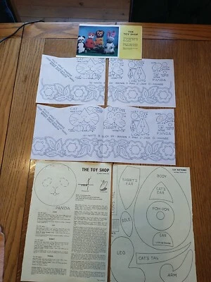 1970s Needlewoman MULTI USE Transfer + instructions: The Toy Shop felt animals - Image 1 of 4