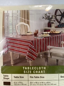Paula Deen Tovaglia Ovale a Righe in Vinile con Schienale in Flanella 60x84” ~ Nuova - Foto 1 di 9